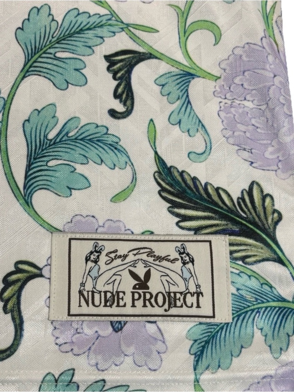 🔥 Playboy x Nude Project Floral Polo Shirt XXL Bunny Logo Streetwear Rare 🔥 - Picture 4 of 9